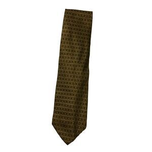 5/$10 Men's Silk Tie Pavone Brown Bars Pattern 56in
